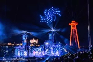 A drone show at new years eve